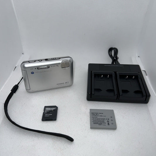 Retro Konica Minolta Digital Camera Dimage X1 8.0MP Silver Tested + Accessories Konica Minolta