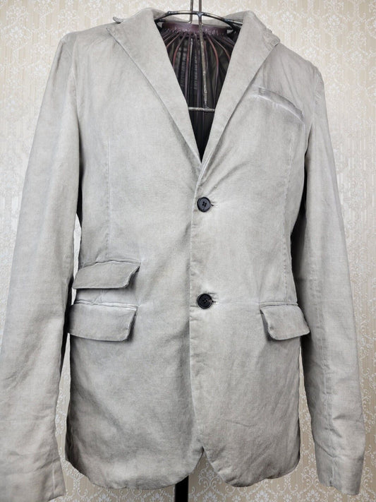 All Saints Mens Jacket Blazer PRINCETON Grey Cotton & Linen Size 38 (1 flaw) AllSaints