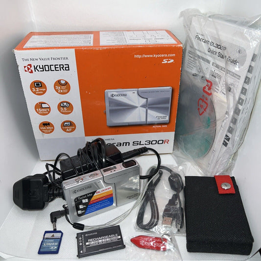 Kyocera Compact Digital Camera Contax SL 300R 3.2Mp Original Box Working *Rare* Contax
