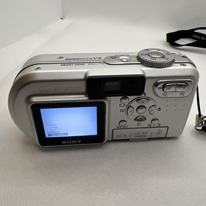 Retro Sony Digital Camera Cybershot DSC-P8 3.2MP Silver Tested + Accessories Sony