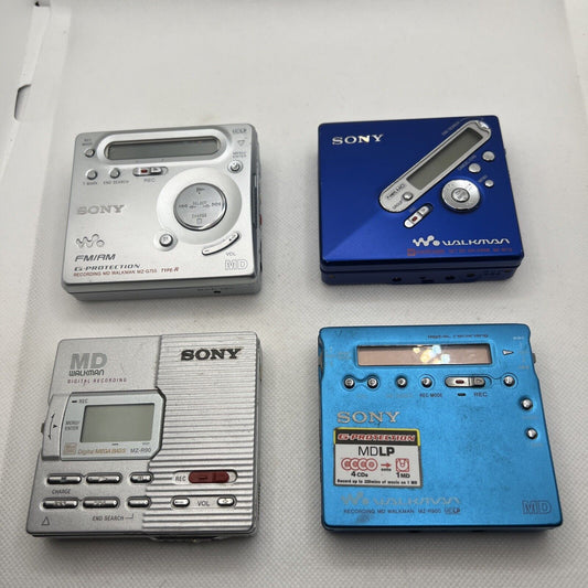 4 x Faulty Sony Minidisc Players/Recorders Spares Or Repair Sony