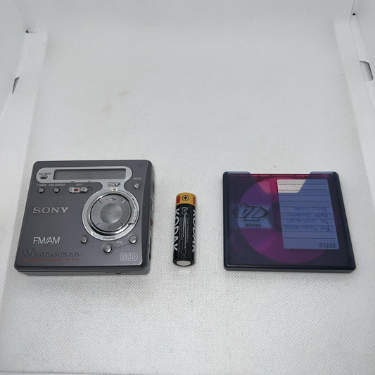 SONY Minidisc Player Recorder MZ G750 & Radio Player + Battery & Disc - Working Sony