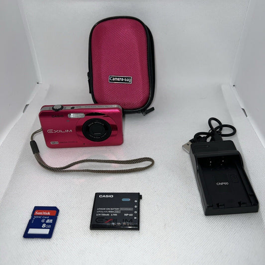 Casio Digital Camera Exilim EX-Z90 12.1MP Pink Tested + Battery, Charger, 8GB SD Casio