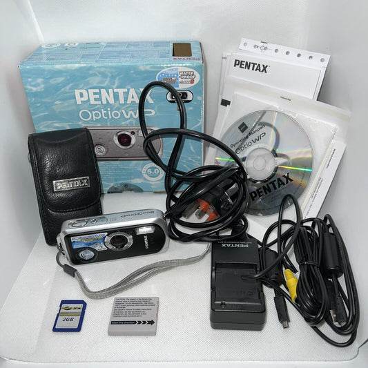 Mint Pentax Optio Digital Camera WP 5MP Waterproof Camera Tested + Accessories PENTAX