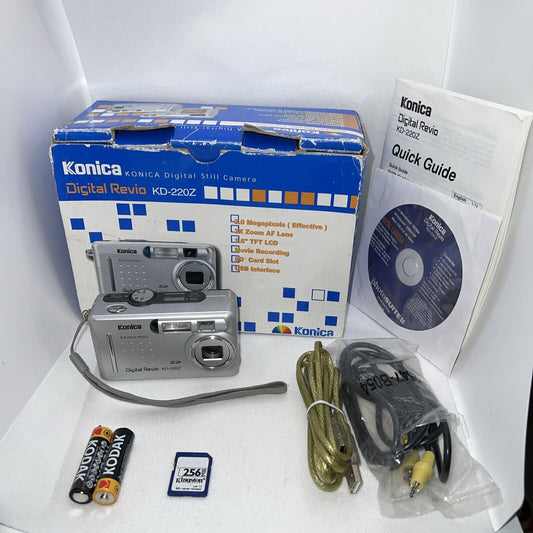 Vintage Mint Konica Digital Camera 2MP KD-220Z - Tested + Everything Included Konica
