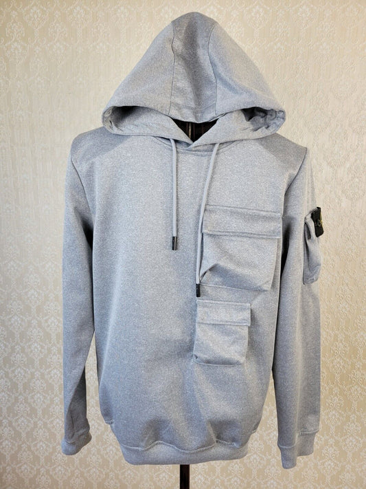 Stone Island Mens Hoodie Grey Arm Badge Size L Excellent Condition Stone Island